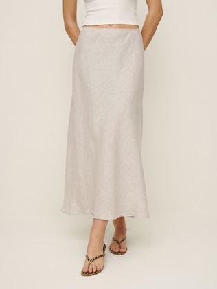 Jupe En Lin Beige Gérard Darel Taille 42 - Occasion Très Bon état